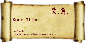 Kner Milos névjegykártya